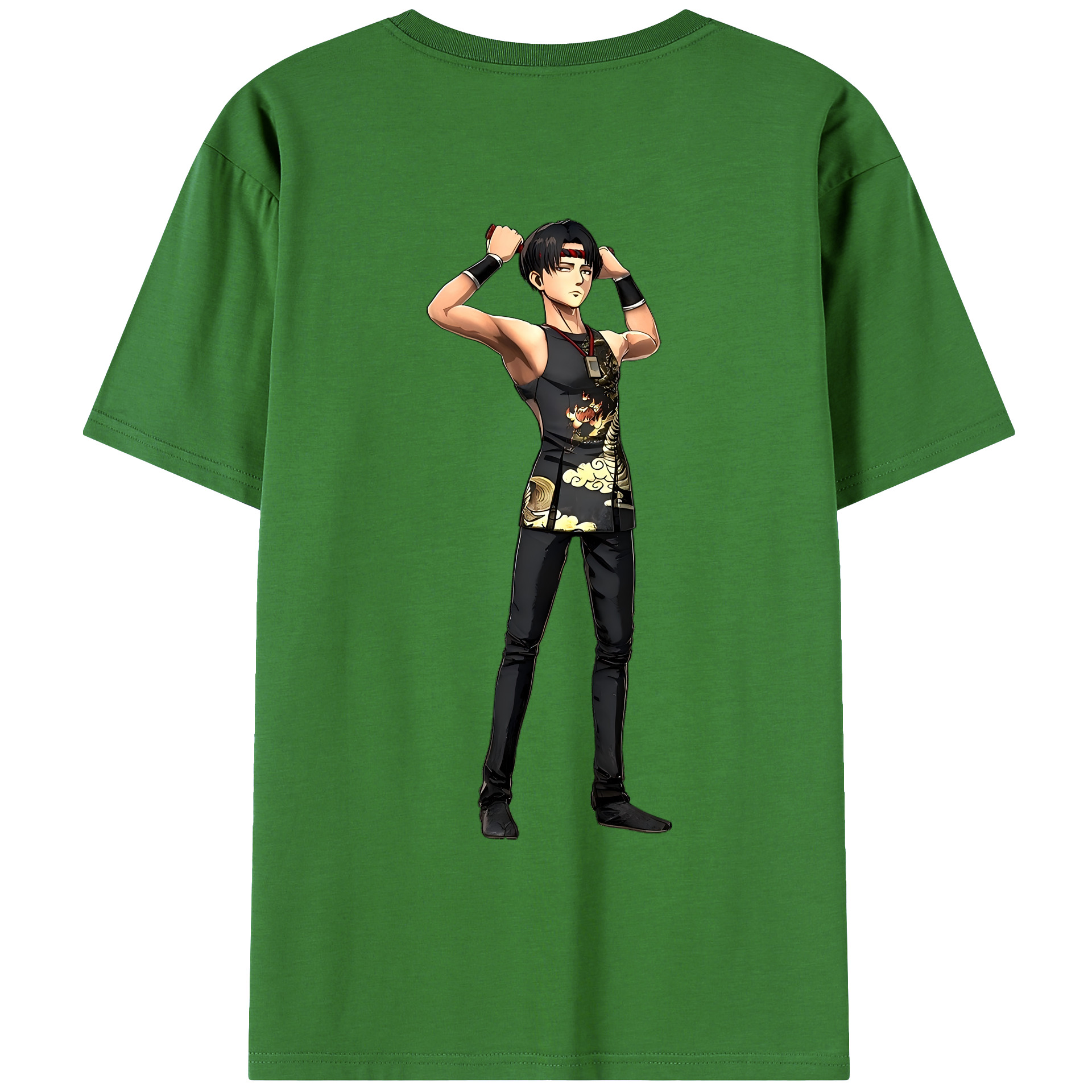 （画像用） 進撃の巨人 リヴァイ·アッカーマン Attack on Titan Levi Ackerman レディース半袖Tシャツ(バックプリント)